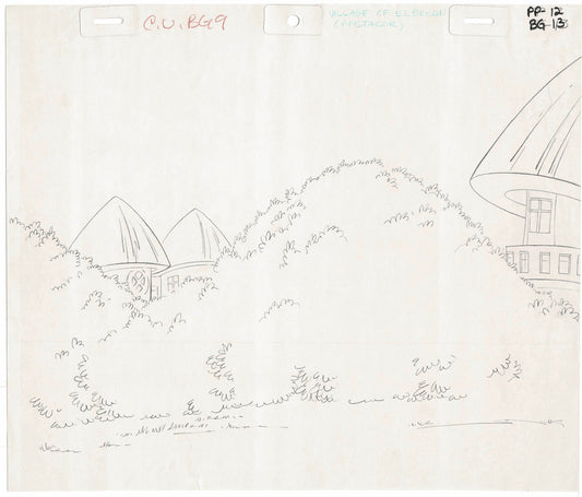 She-Ra Princess of Power Animation Production Pencil Background Drawing Filmation 1980s 72-002