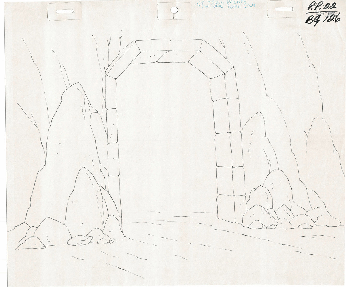 She-Ra Princess of Power Animation Production Pencil Background Drawing Filmation 1980s 72-007