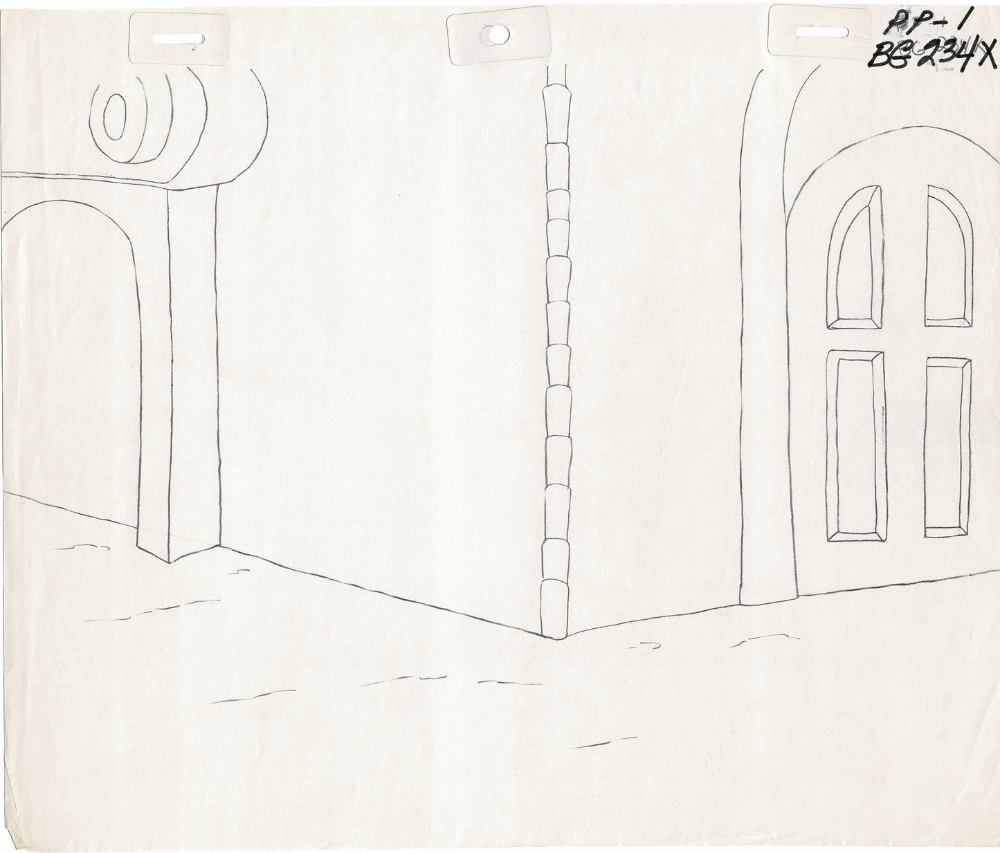 She-Ra Princess of Power Animation Production Pencil Background Drawing Filmation 1980s 72-009 From the FIRST Episode