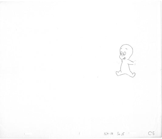 Casper the Ghost Production Animation Cel Drawing 1979 Hanna Barbera 72-005