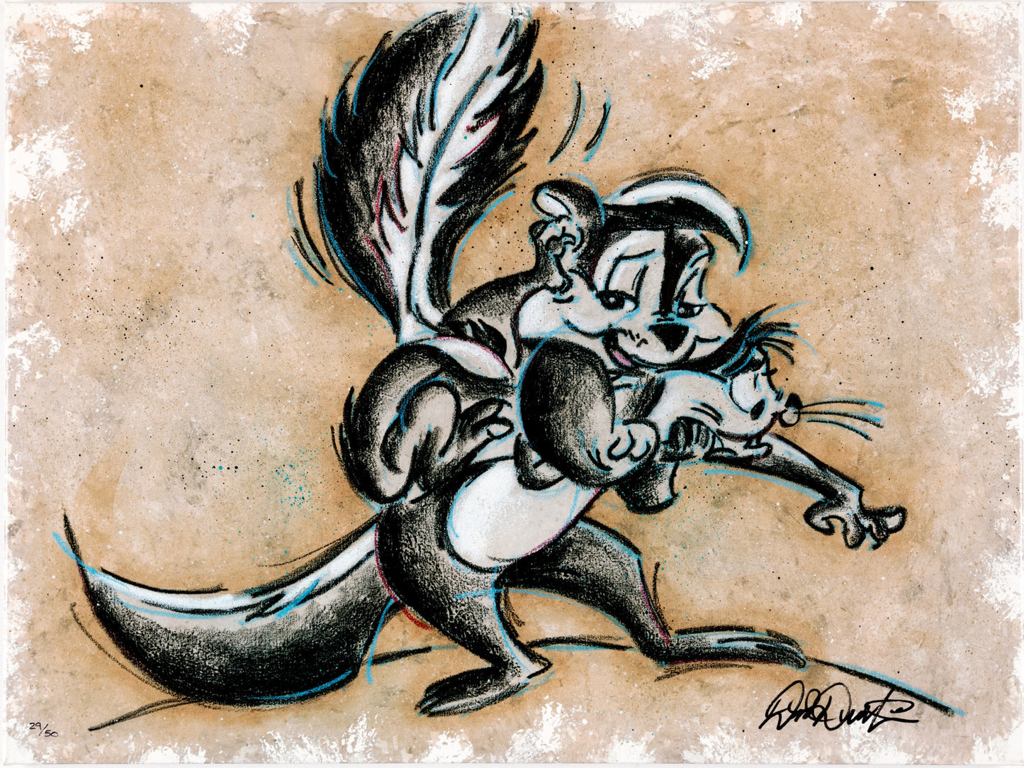 Dick Duerrstein SIGNED Pepe Le Pew C'est L'amour Giclee Canvas Limited Edition Print of 50 2004 - OH