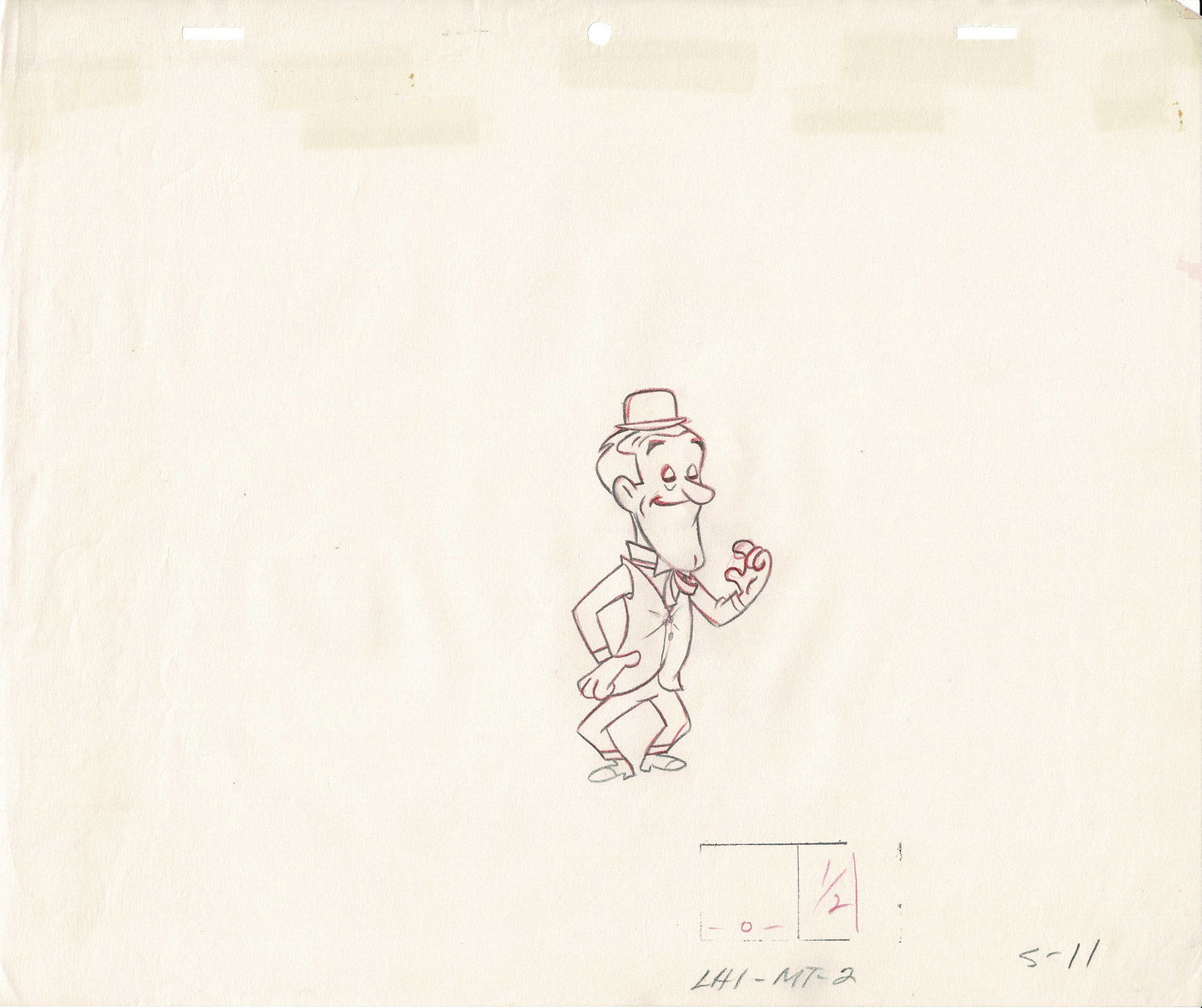 Laurel and Hardy Production Animation Art Cel Drawing from Hanna Barbera and Lary Harmon 1966-1967 S11