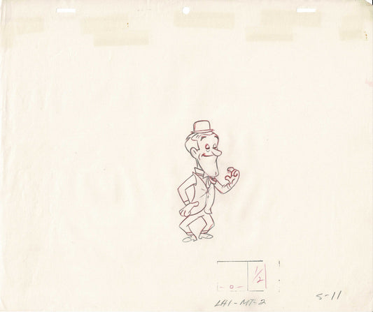 Laurel and Hardy Production Animation Art Cel Drawing from Hanna Barbera and Lary Harmon 1966-1967 S11