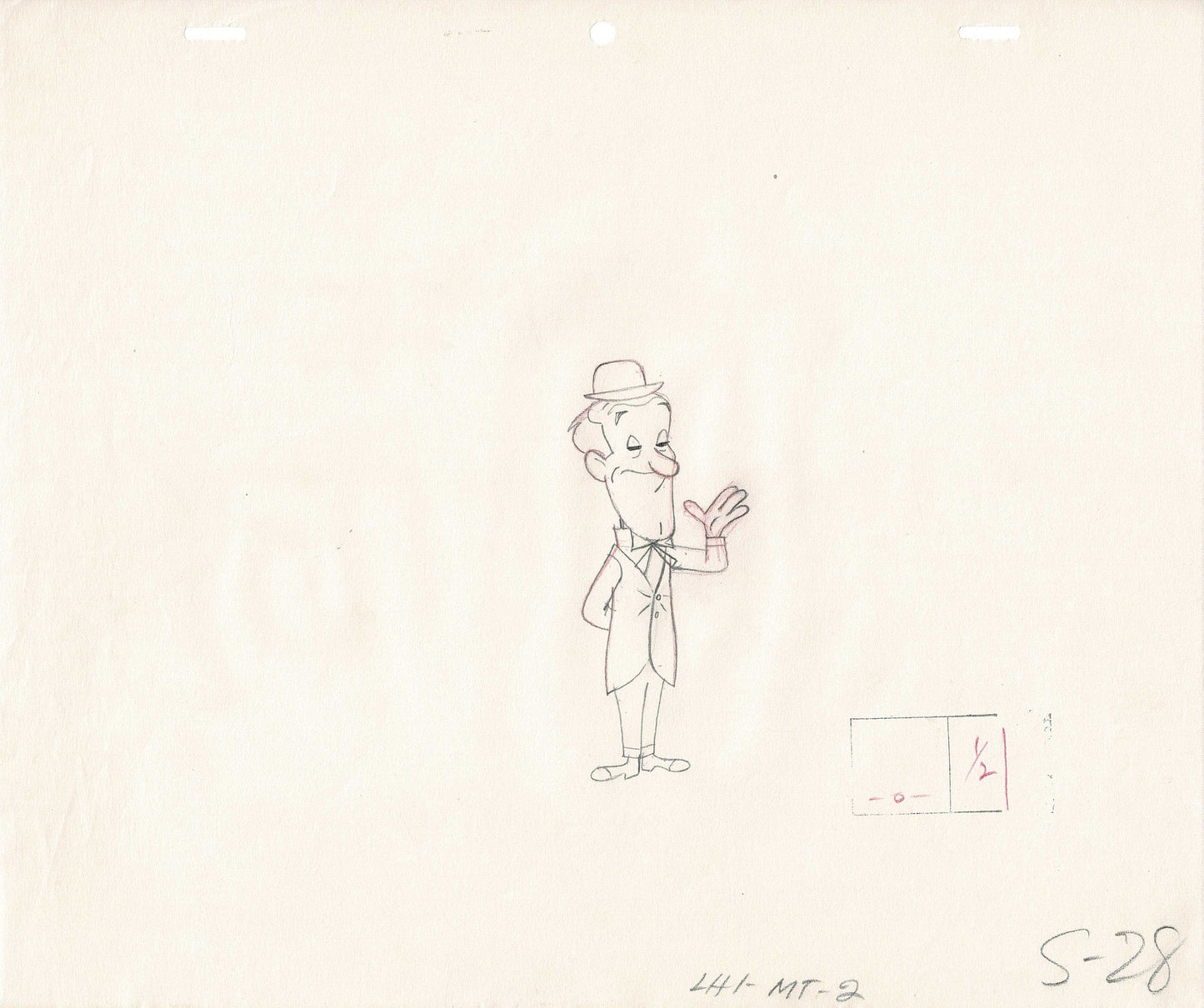 Laurel and Hardy Production Animation Art Cel Drawing from Hanna Barbera and Lary Harmon 1966-1967 S28