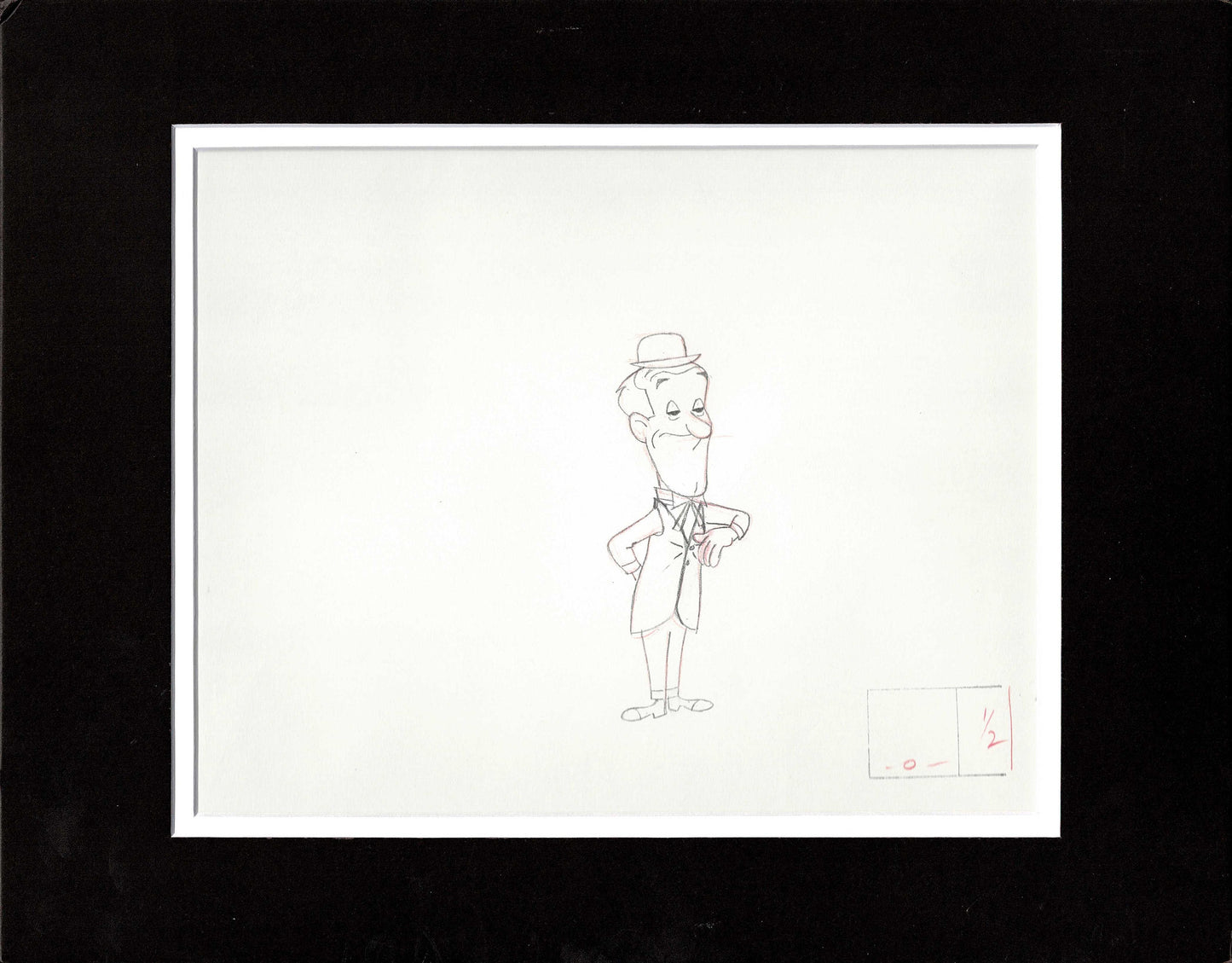 Laurel and Hardy Production Animation Art Cel Drawing from Hanna Barbera and Lary Harmon 1966-1967 S27