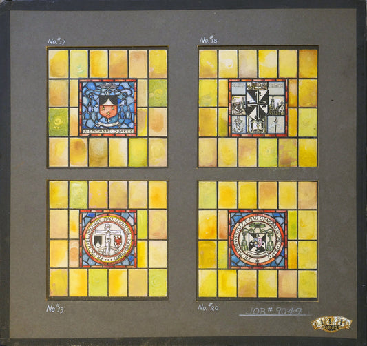 Early 1950s Daprato Stained-Glass Window Design Painting for St Rose Priory in Dubuque IA