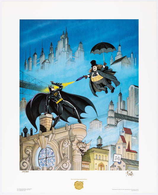 Bob Kane Signed Batman Returns Gold Signature Limited Edition Print of 950 1992 - OH
