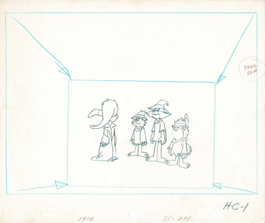 Houndcats Vintage production-used animation Cel Drawing 1972 Friz Freleng 4