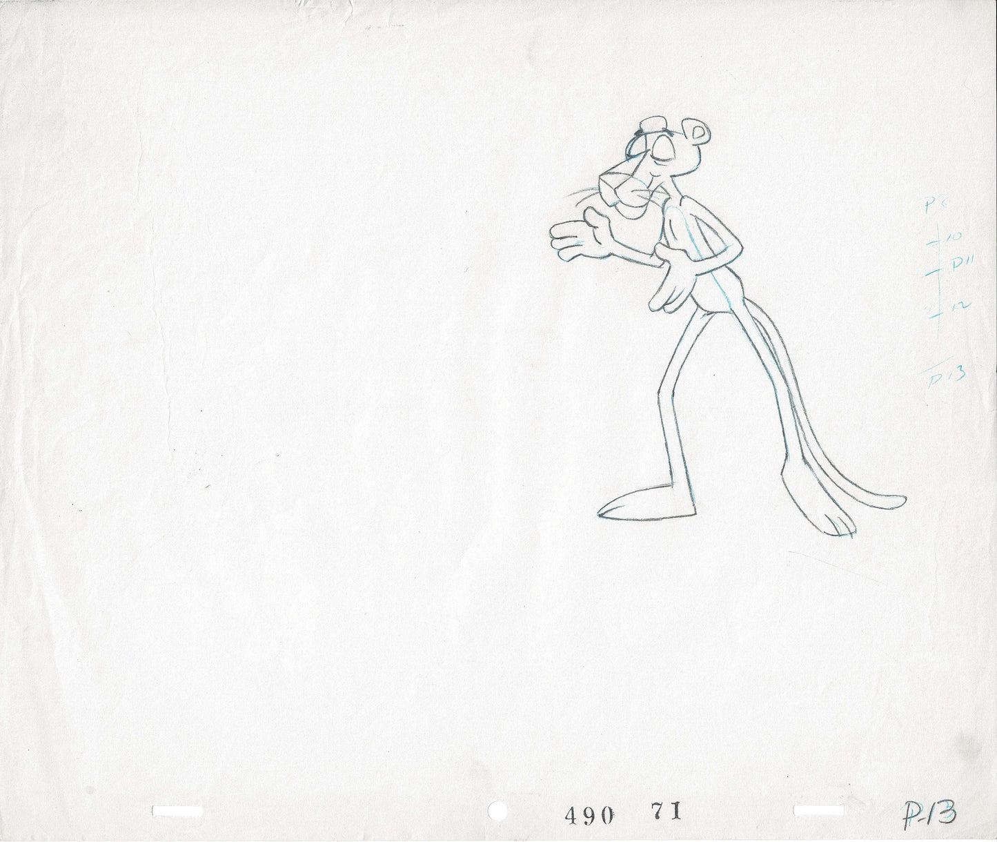 Pink Panther Vintage Production Animation Cel Drawing 1976 from DePatie Freleng The Pink Pro 490