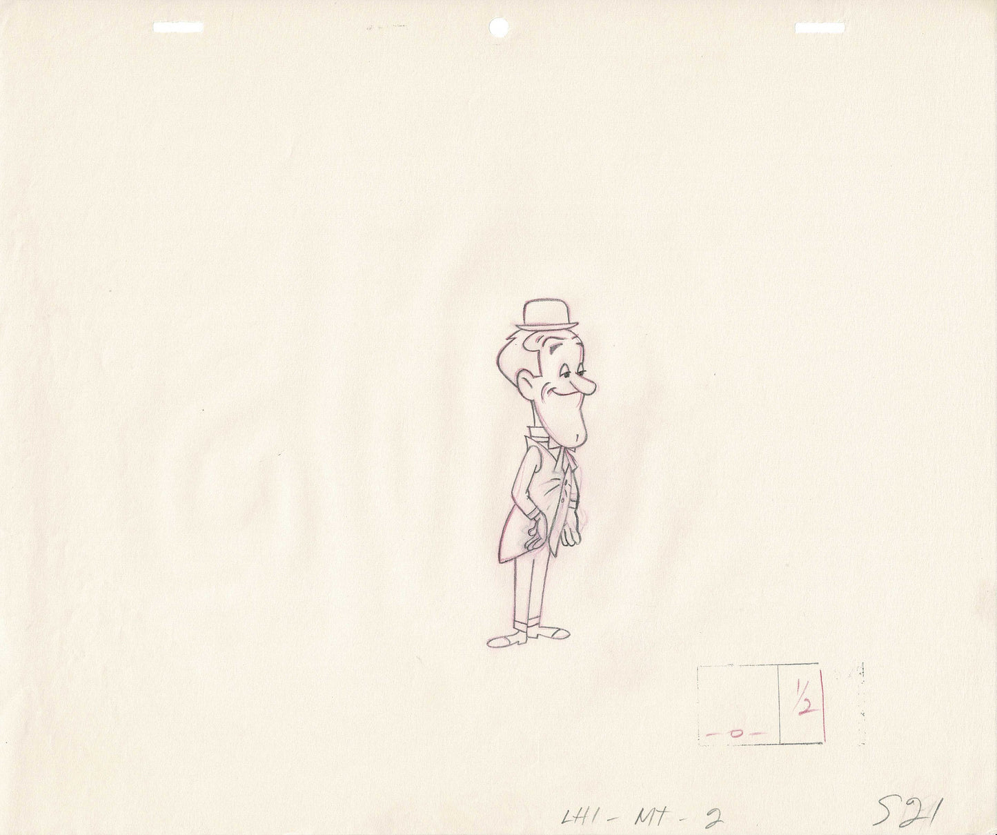 Laurel and Hardy Production Animation Art Cel Drawing from Hanna Barbera and Lary Harmon 1966-1967 521