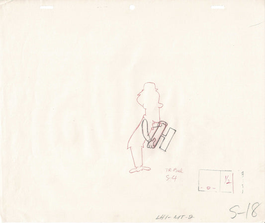 Laurel and Hardy Production Animation Art Cel Drawing from Hanna Barbera and Lary Harmon 1966-1967 S18