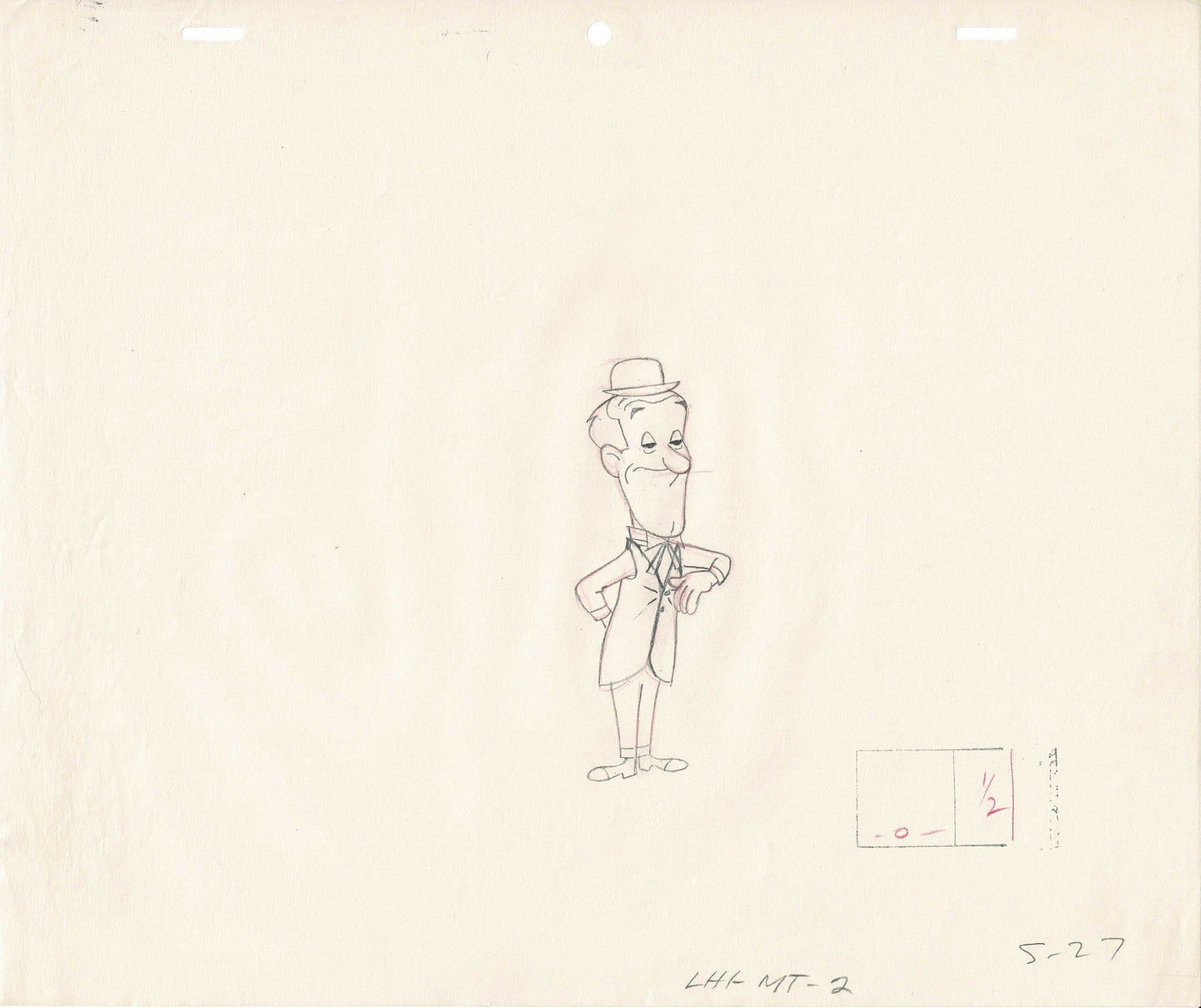 Laurel and Hardy Production Animation Art Cel Drawing from Hanna Barbera and Lary Harmon 1966-1967 S27