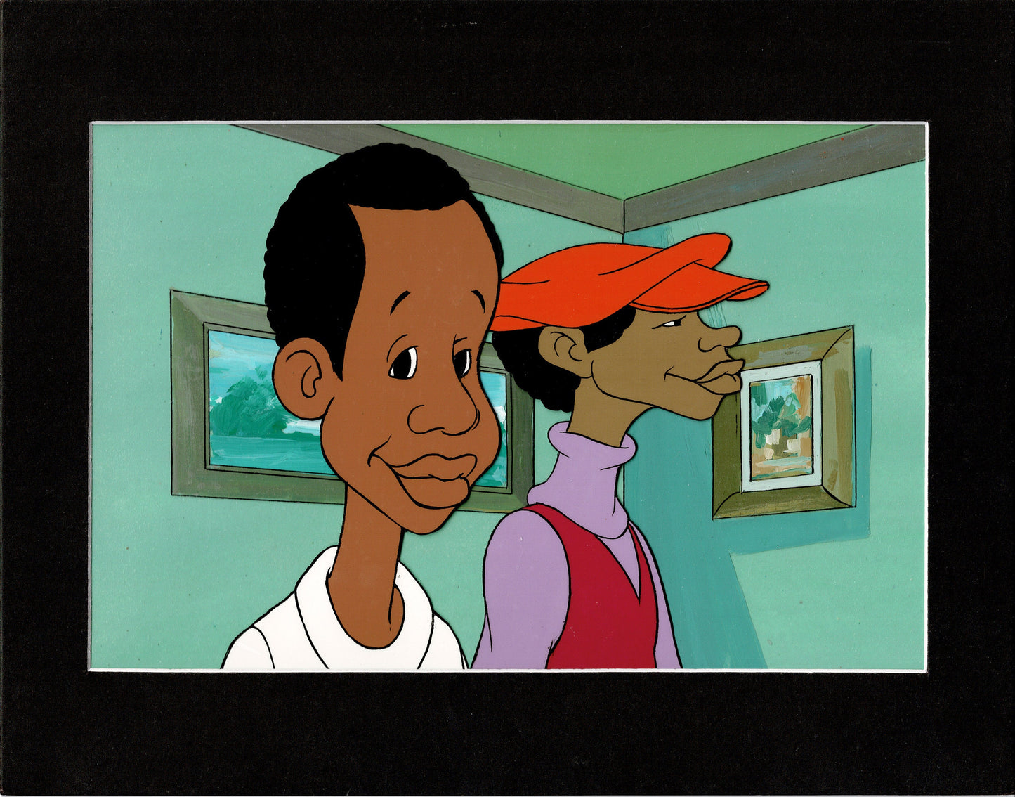 FAT ALBERT & the Gang Animation Cel and Original Background OBG from Filmation 1972-75 Rudy and Bill