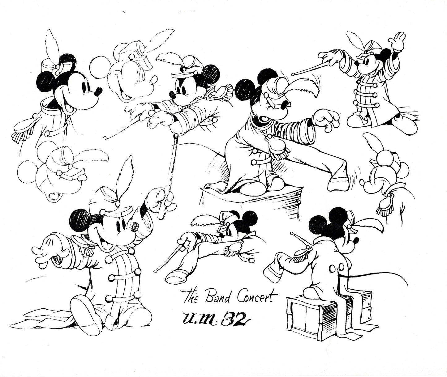 Mickey Mouse The Band Concert Walt Disney Production Animation Mimeograph Model Sheet b