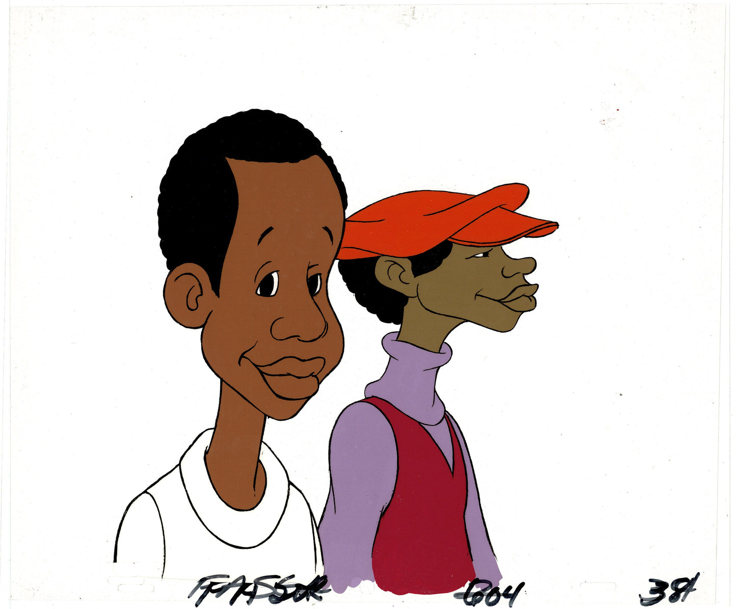 FAT ALBERT & the Gang Animation Cel and Original Background OBG from Filmation 1972-75 Rudy and Bill