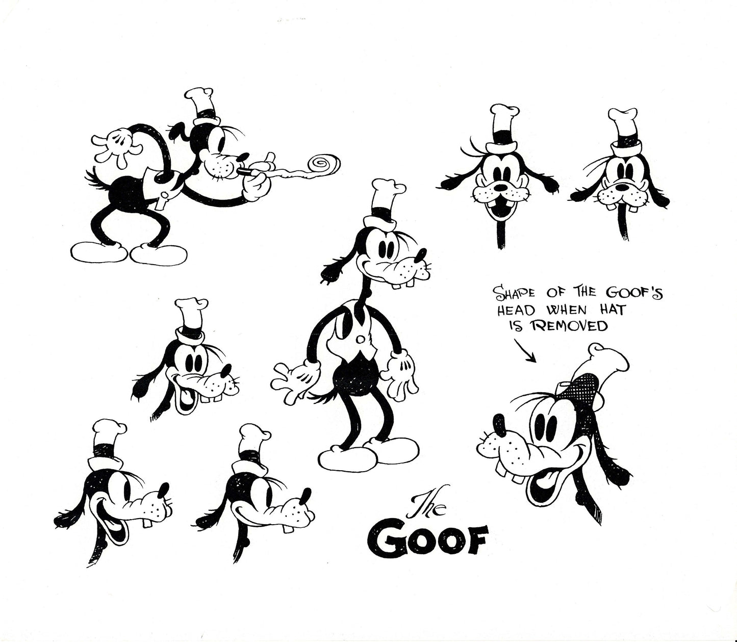 Walt Disney The Goof Goofy Production Animation Mimeograph Model Sheet g