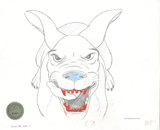 Watership Down 1978 Production Animation Cel Drawing with Linda Jones Enterprise Seal and Certificate of Authenticity 009-007