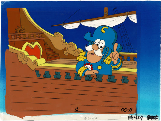 Captain Crunch Jay Ward Production Animation Cel and Orig Background Commercial