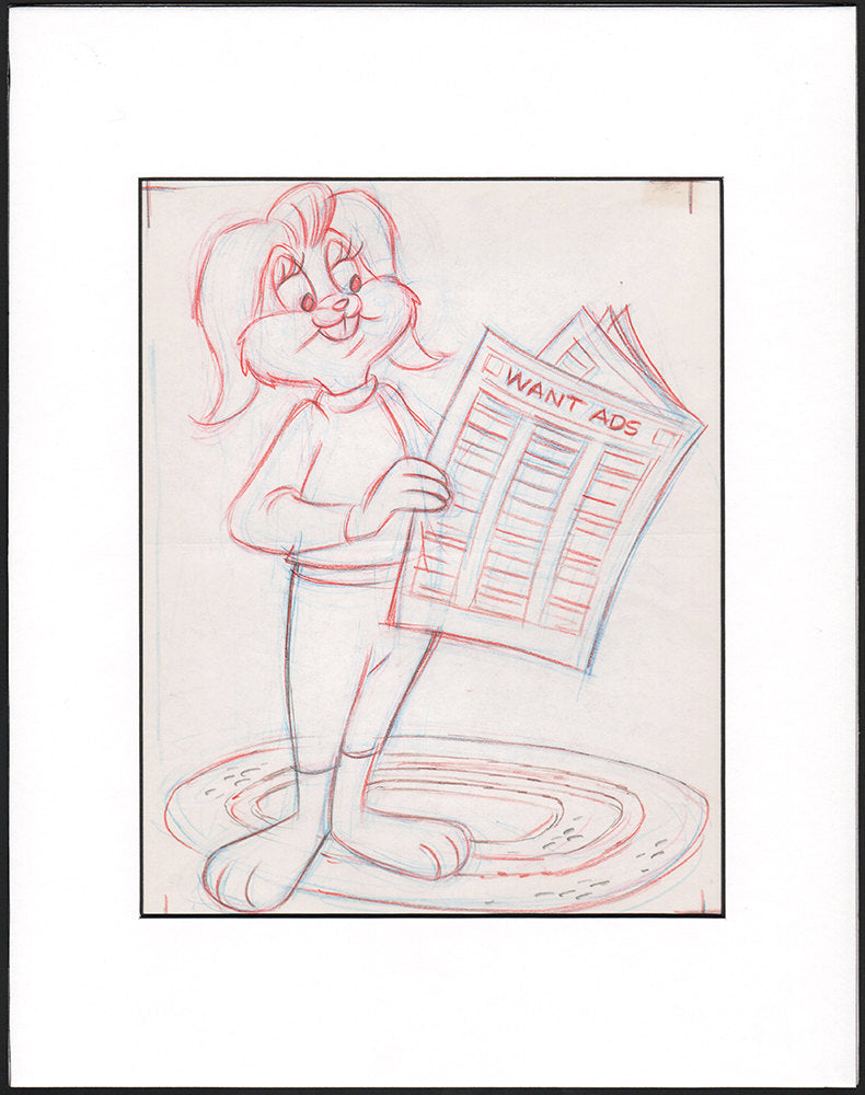 BUGS BUNNY'S GIRLFRIEND! Original Illustration! Warner Brothers matted by Pete Alvarado illustrator and animator