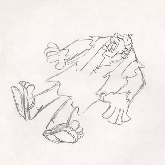 1979 FRANKENSTONE Original Production KEY Drawing from The Flintstones Meet Rockula and Frankenstone