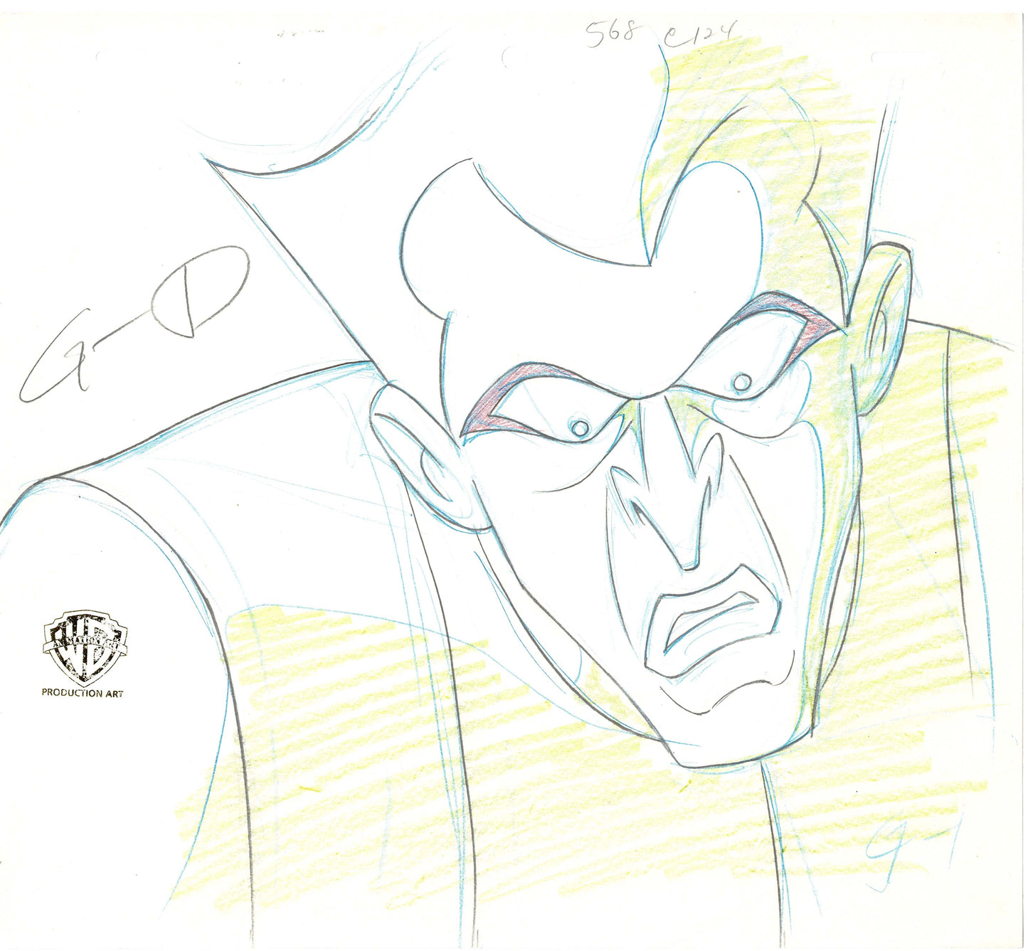 Batman the Animated Series BTAS The Joker Production Animation Cel Drawing Warner Brothers DC 1990s 859