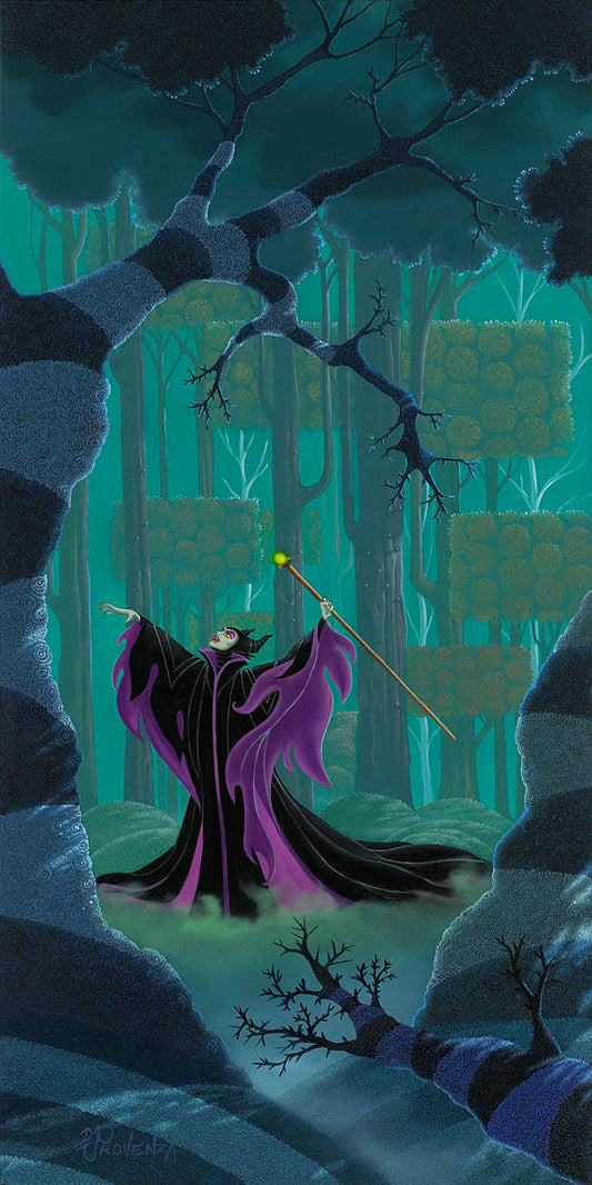 Sleeping Beauty Walt Disney Fine Art Michael Provenza Signed Limited Edition of 195 Print on Canvas "Maleficent Summons the Power"
