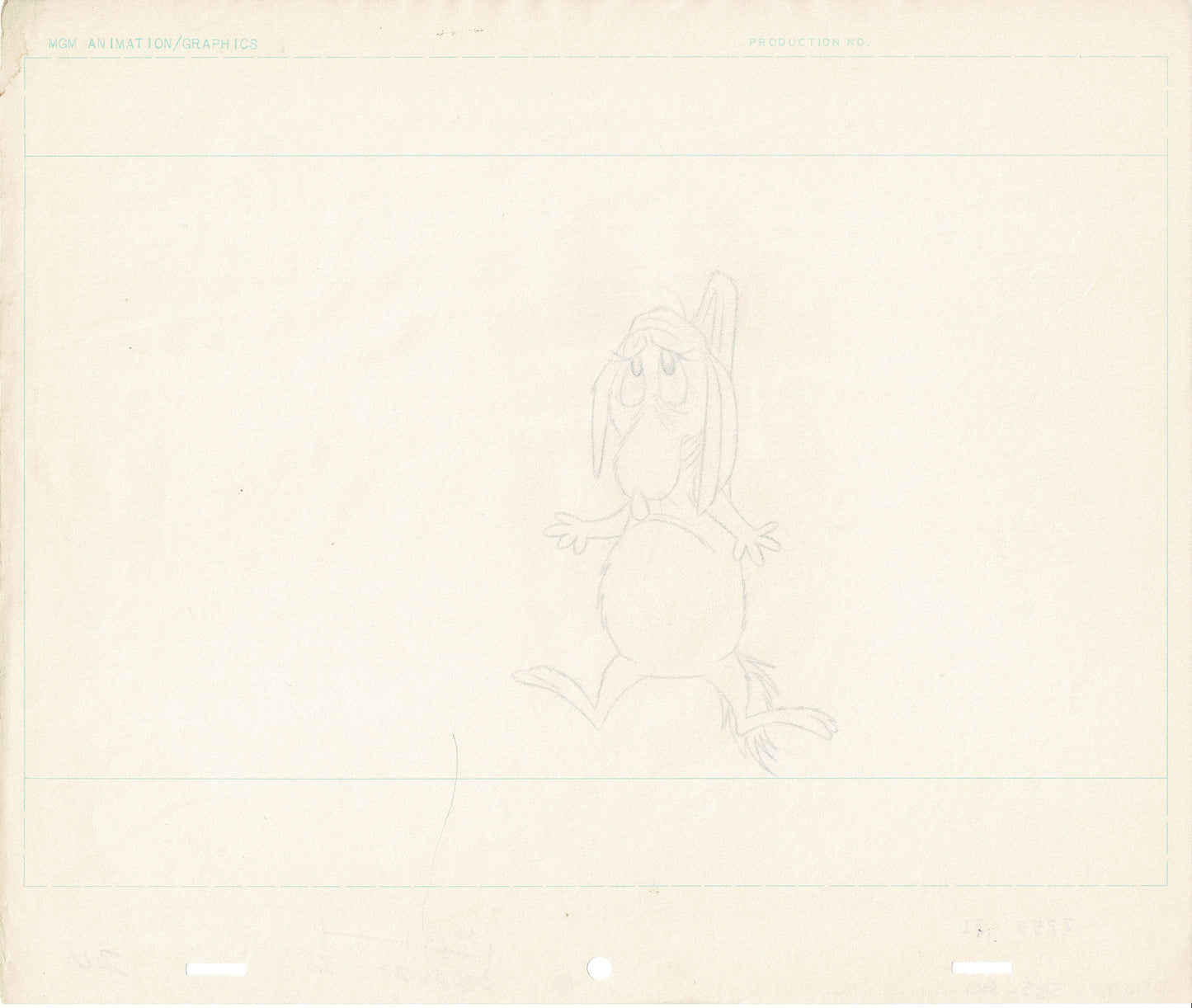 Chuck Jones How The Grinch Stole Christmas KEY Animation Production Drawing of Max the Dog from Dr Seuss 1966