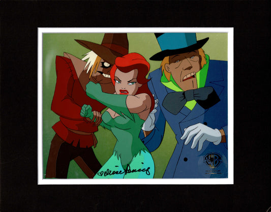 Batman the Animated Series Production Animation Cel Setup with Poison Ivy Scarecrow and the Mad Hatter Signed by the Voice of Ivy Warner Brothers