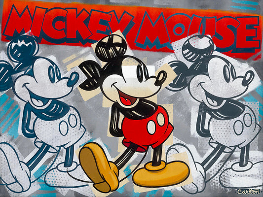 Mickey Mouse Walt Disney Fine Art Trevor Carlton Signed Limited Edition of 195 Print on Canvas "Red is the New Grey"