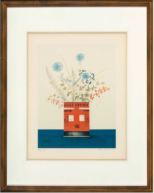 Mary Faulconer Post and Thistle 1982 Signed Limited Edition Serigraph Framed 29