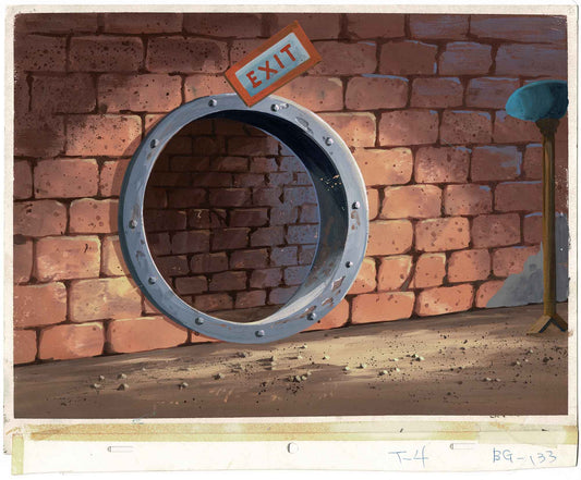 Teenage Mutant Ninja Turtles TMNT Original Production Animation Background from the 1980s cartoon of the Sewer Lair
