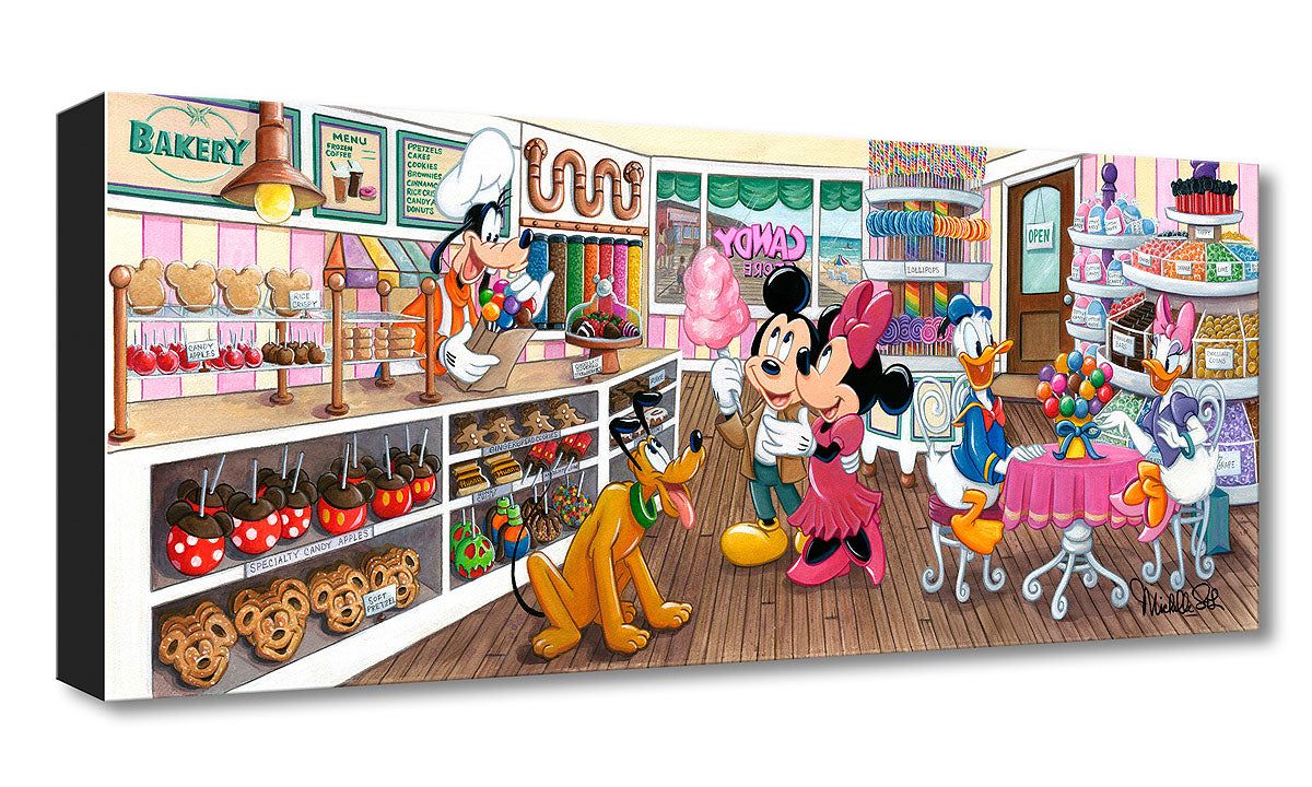 Mickey Mouse Minnie Mouse Walt Disney Fine Art Michelle St. Laurent Limited Edition of 1500 Treasures on Canvas Print TOC "Trip to the Candy Store"