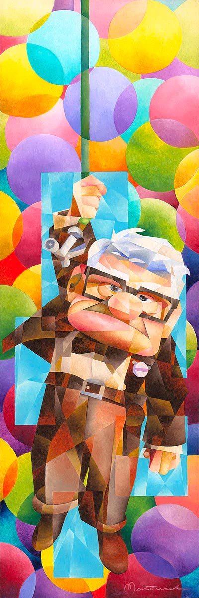 UP Walt Disney Fine Art Tom Matousek Signed Limited Edition of 295 on Canvas "Up Goes Carl"
