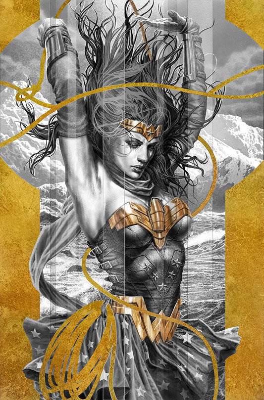 Lee Bermejo SIGNED Wonder Woman Black and Gold DC Warner Brothers Giclee Print on Canvas Limited Edition - choose your edition - PROOFS ONLY
